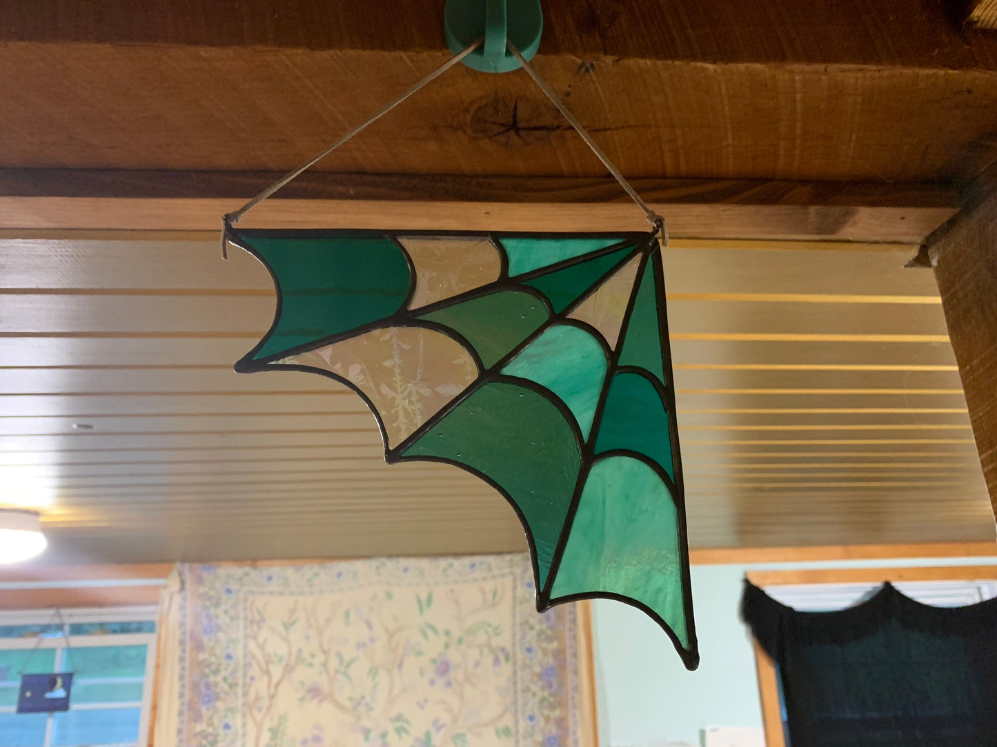 Stained Glass Spider Web Corner
