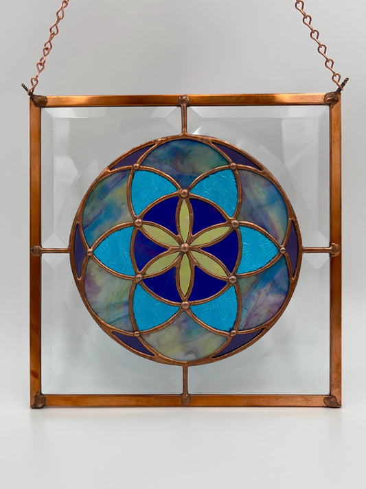 Flower Of Life Stained Glass Panel