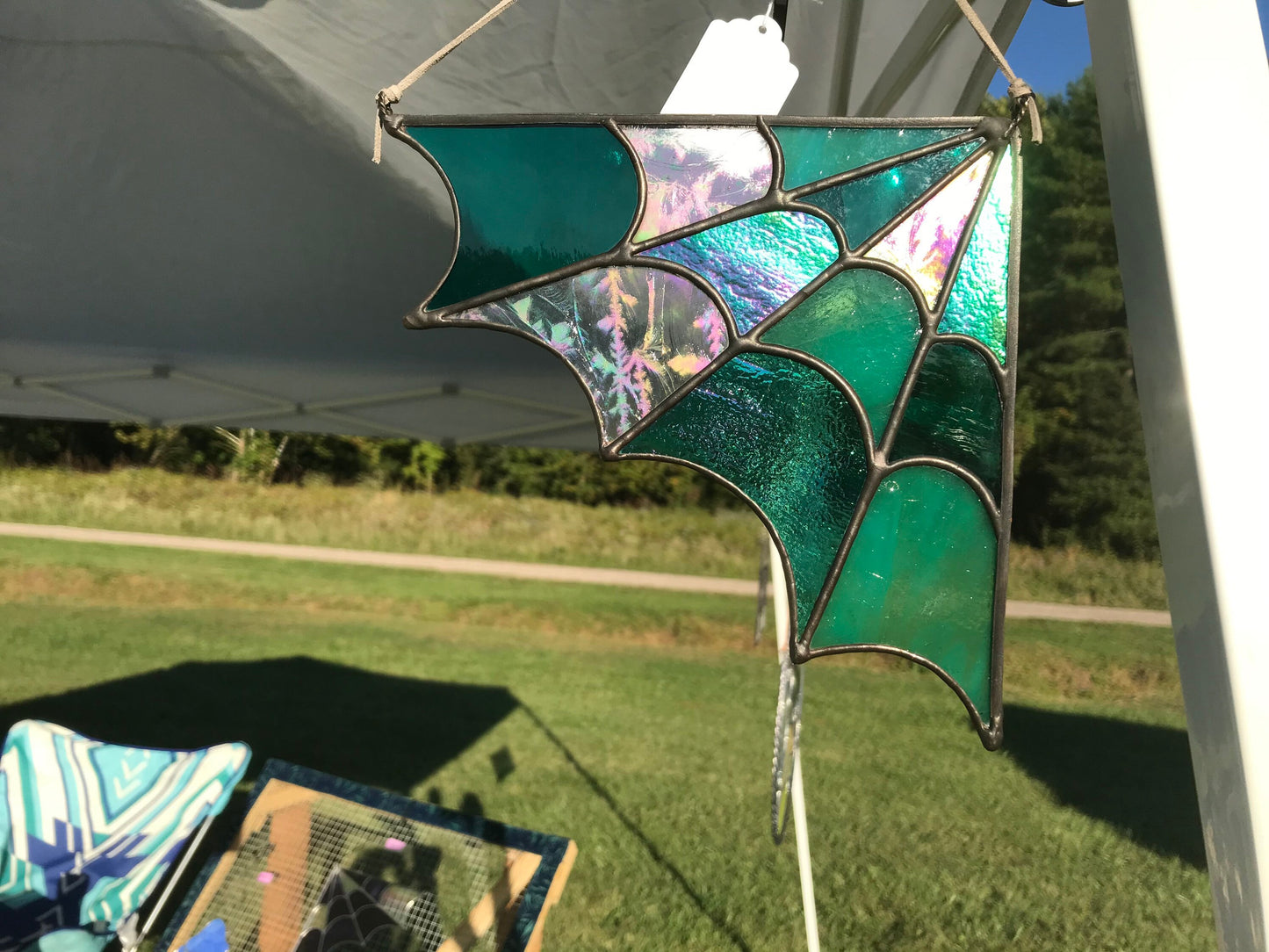 Stained Glass Spider Web Corner