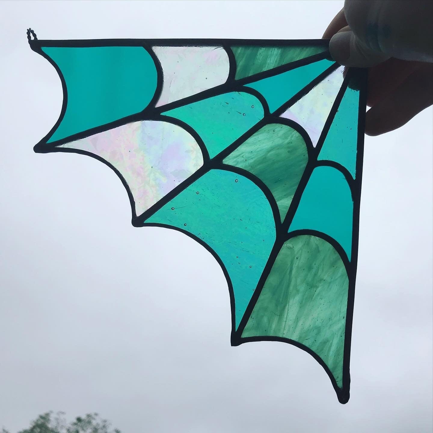 Stained Glass Spider Web Corner