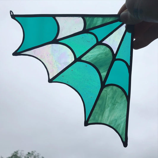 Stained Glass Spider Web Corner