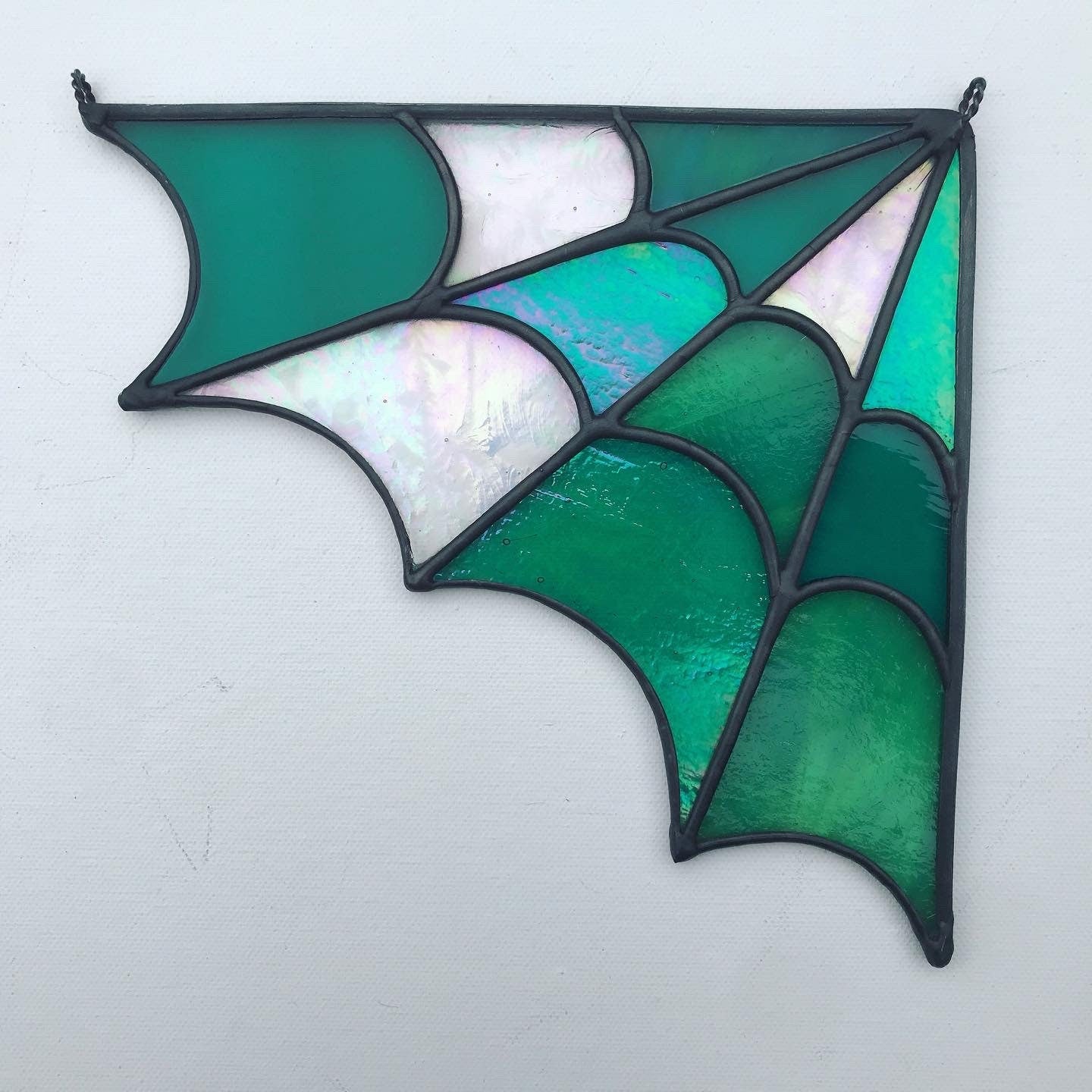 Stained Glass Spider Web Corner