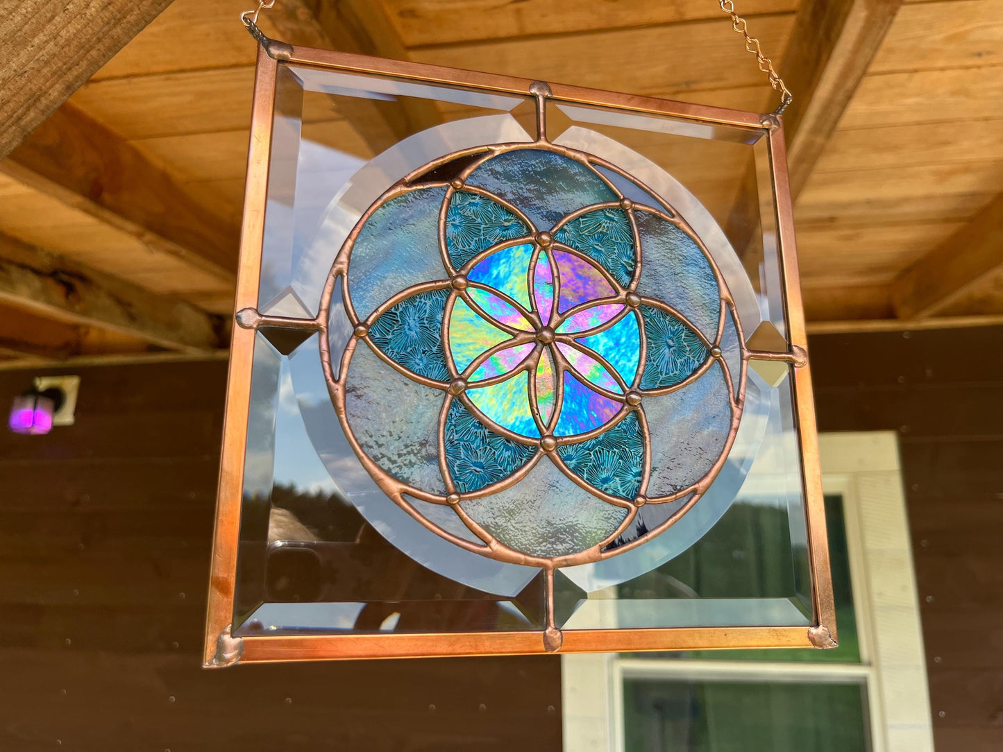 Flower Of Life Stained Glass Panel