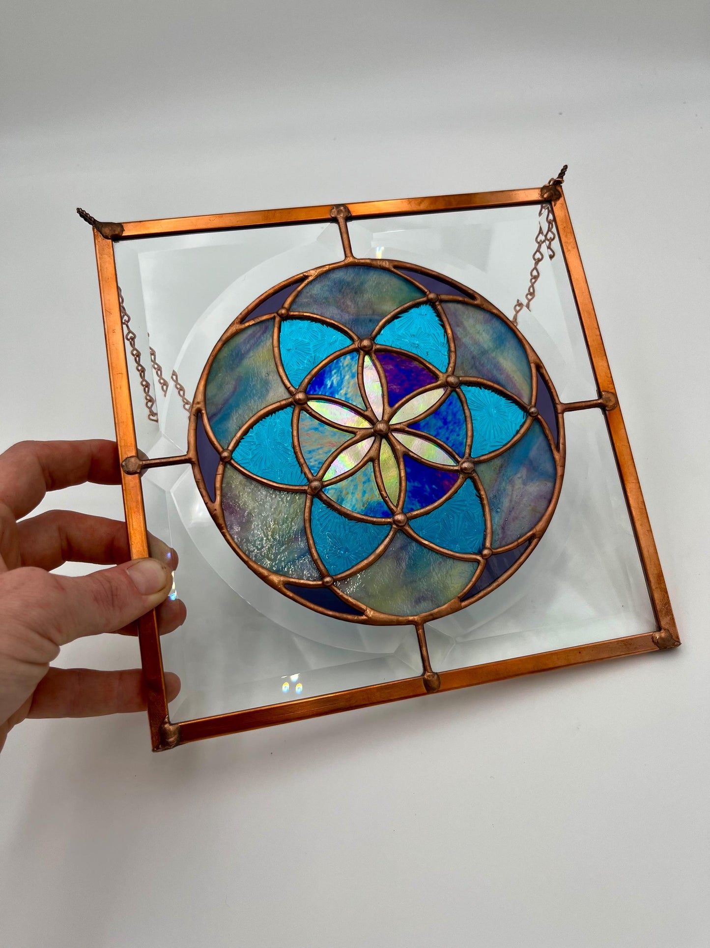 Flower Of Life Stained Glass Panel