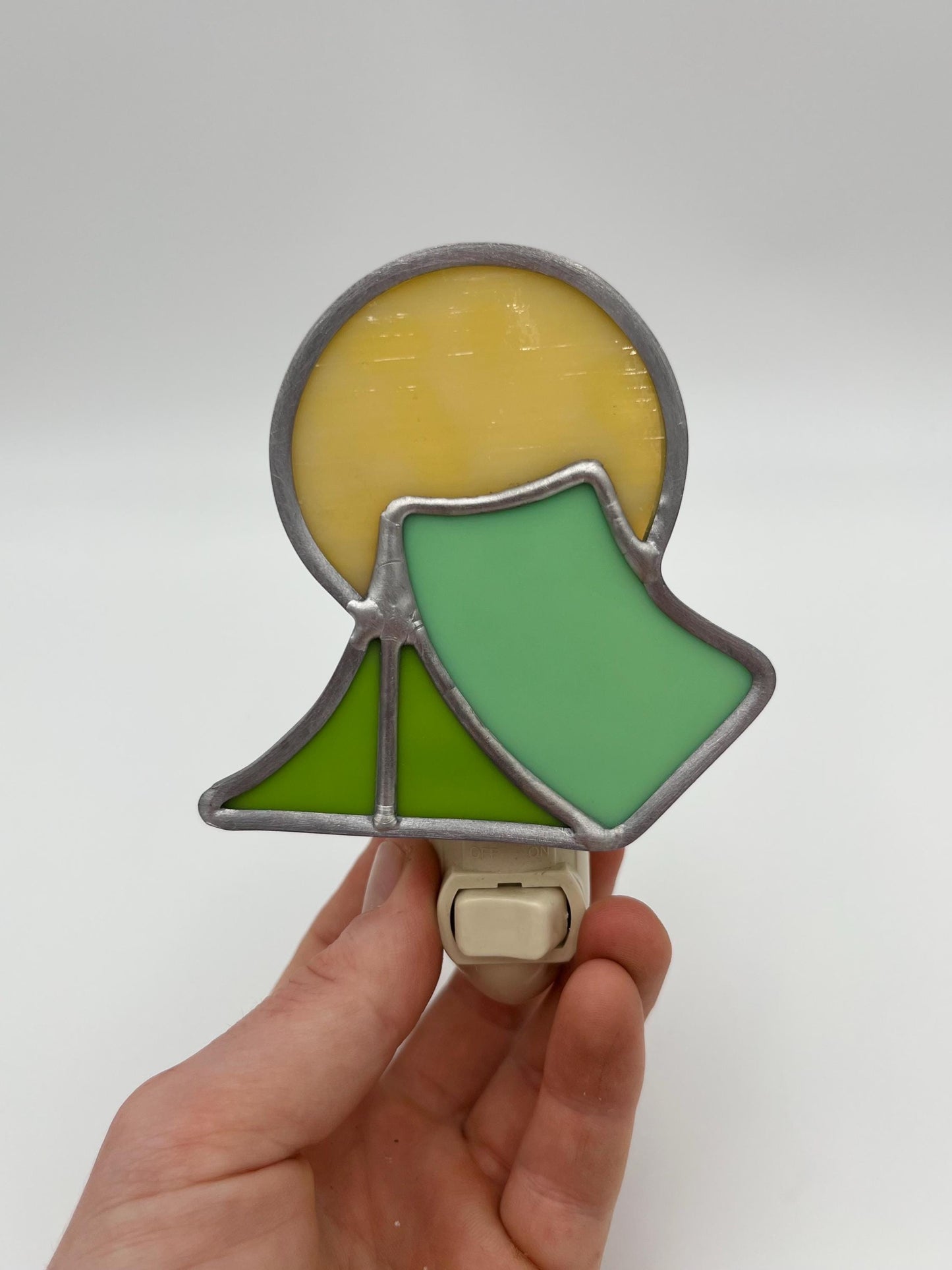 Camping in the Moonlight Stained Glass Nightlight