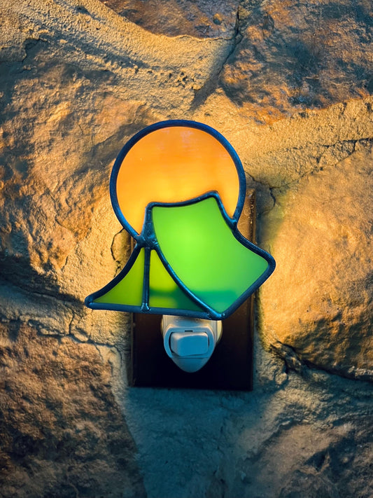 Camping in the Moonlight Stained Glass Nightlight