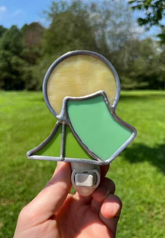 Camping in the Moonlight Stained Glass Nightlight